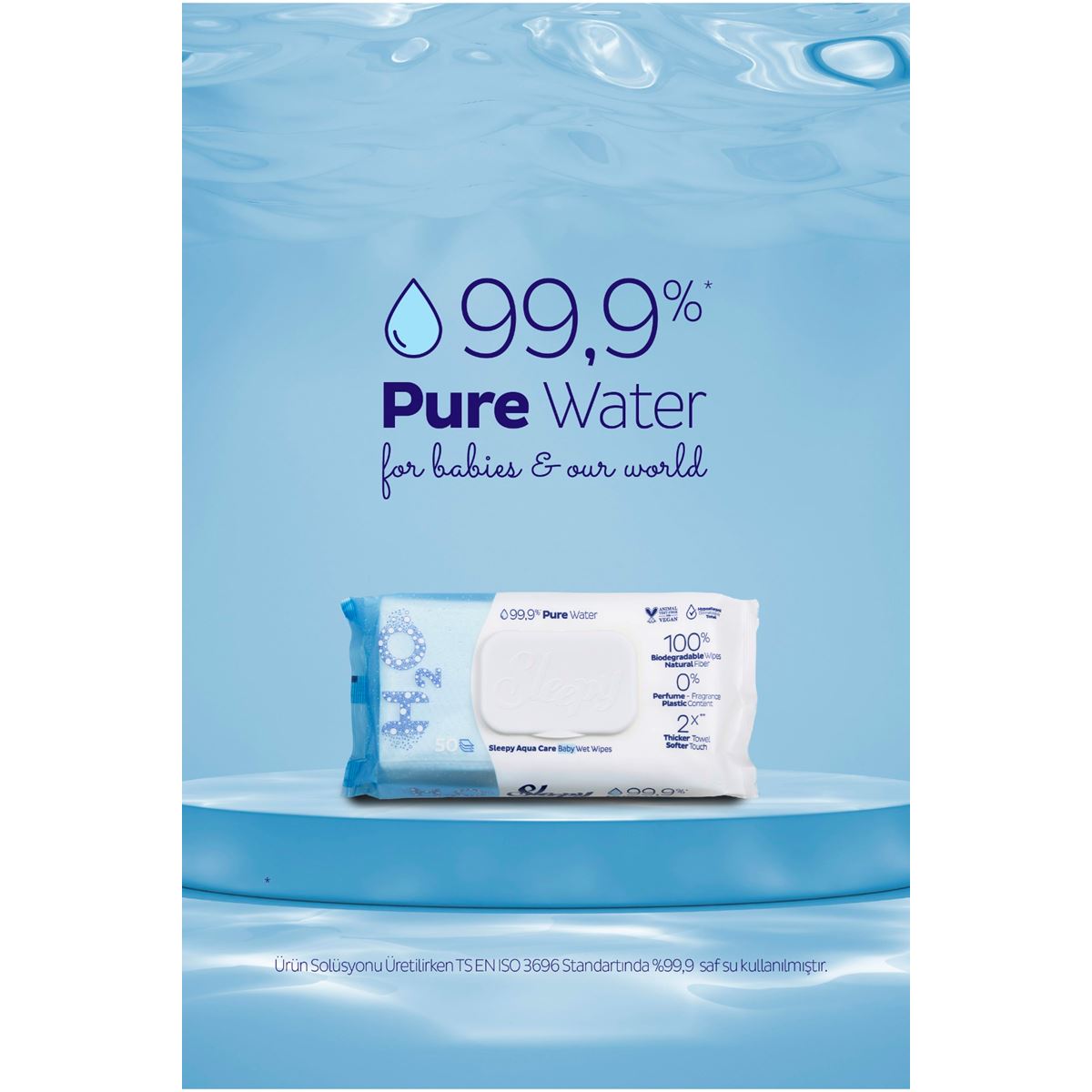 Sleepy AquaCare H2O Yenidoğan Islak Bebek Havlusu 4X50