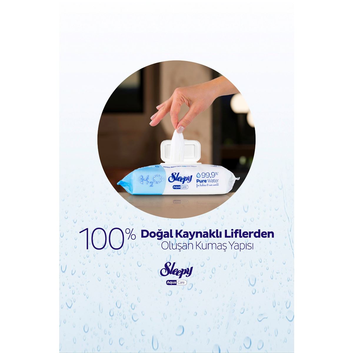 Sleepy AquaCare H2O Yenidoğan Islak Bebek Havlusu 4X50