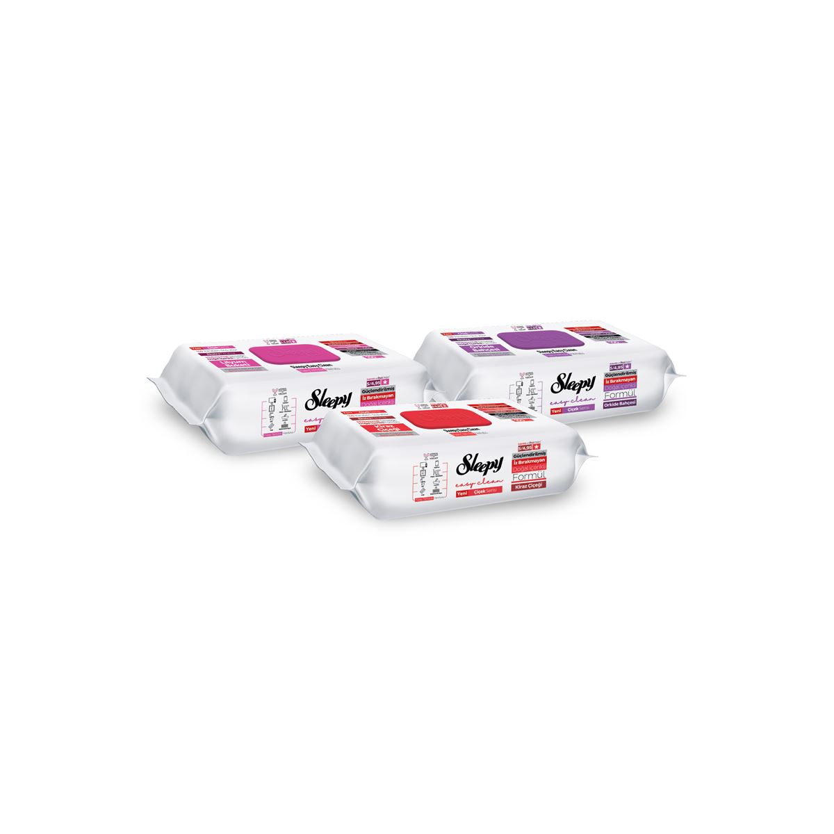 Sleepy Easy Clean Lilyum+ Orkide+ Kiraz Çiçeği Yüzey Temizlik Havlusu&Mendili 3x100 (300 Yaprak)