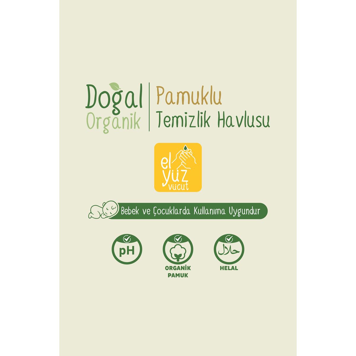 Sleepy Doğal Organik Pamuklu Temizlik Havlusu 24X50