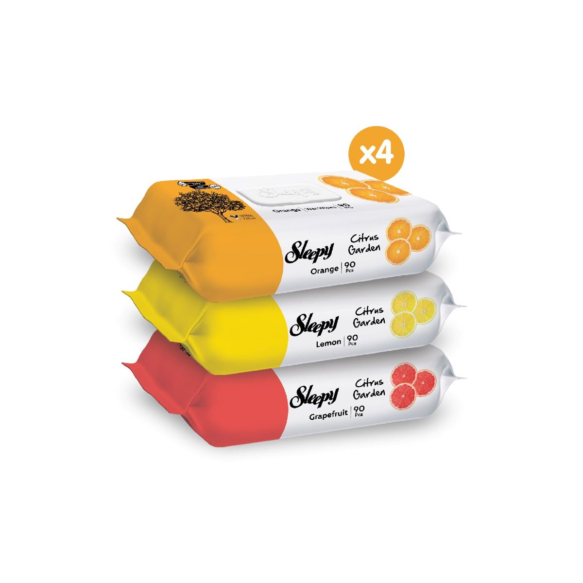 Sleepy Citrus Garden Islak Bebek Havlusu 12x90 (1080 Yaprak)