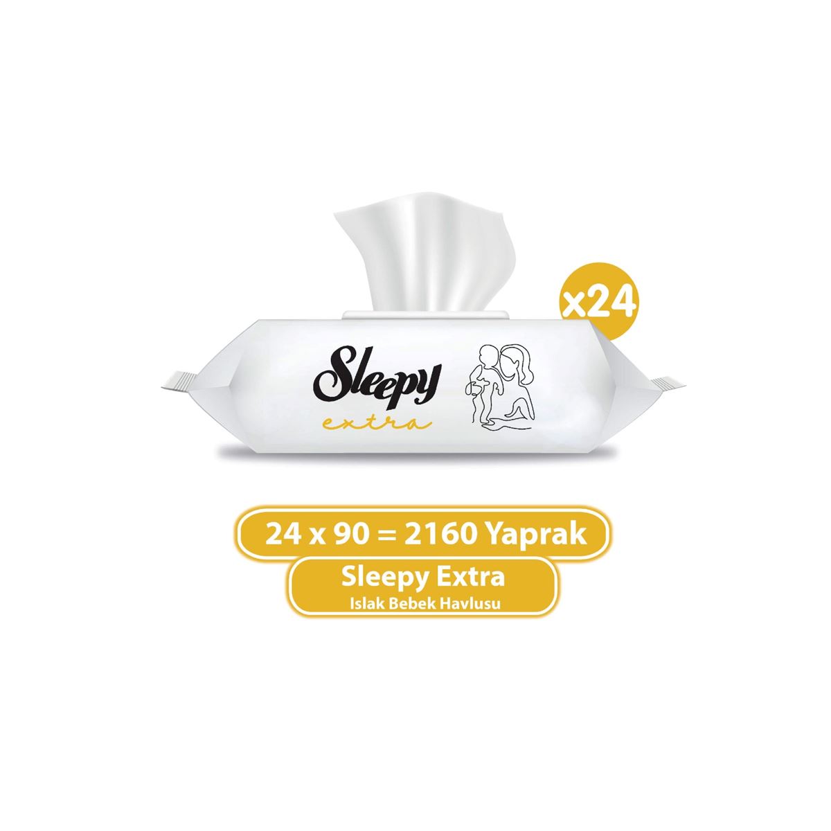 Sleepy Extra Islak Bebek Havlusu 24x90 (2160 Yaprak)