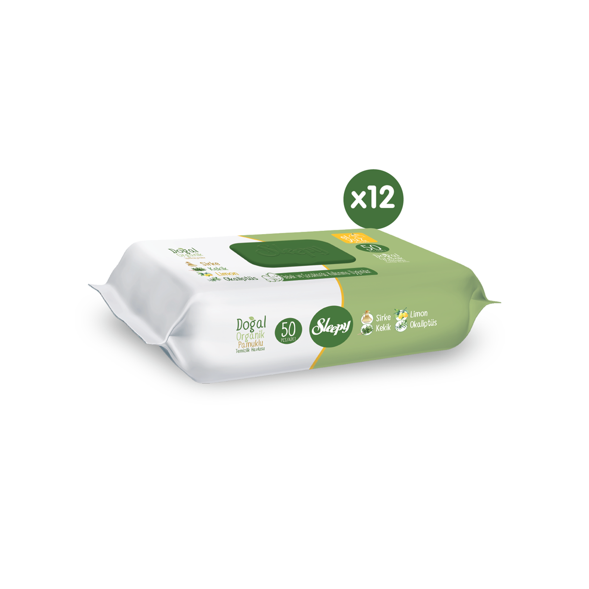 Sleepy Doğal Organik Pamuklu Temizlik Havlusu 12X50