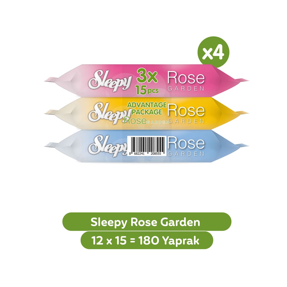 Sleepy Rose Garden Seyahat Cep Mendili 12x15 (180 Yaprak)