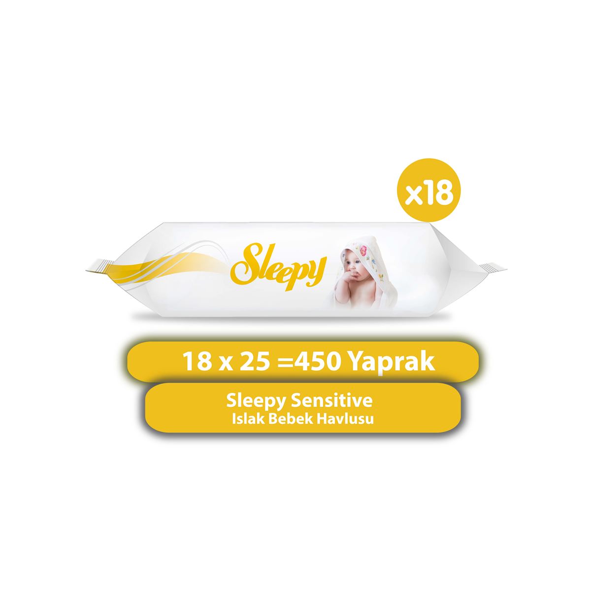 Sleepy Sensitive Islak Bebek Havlusu 18x25 (450 Yaprak)