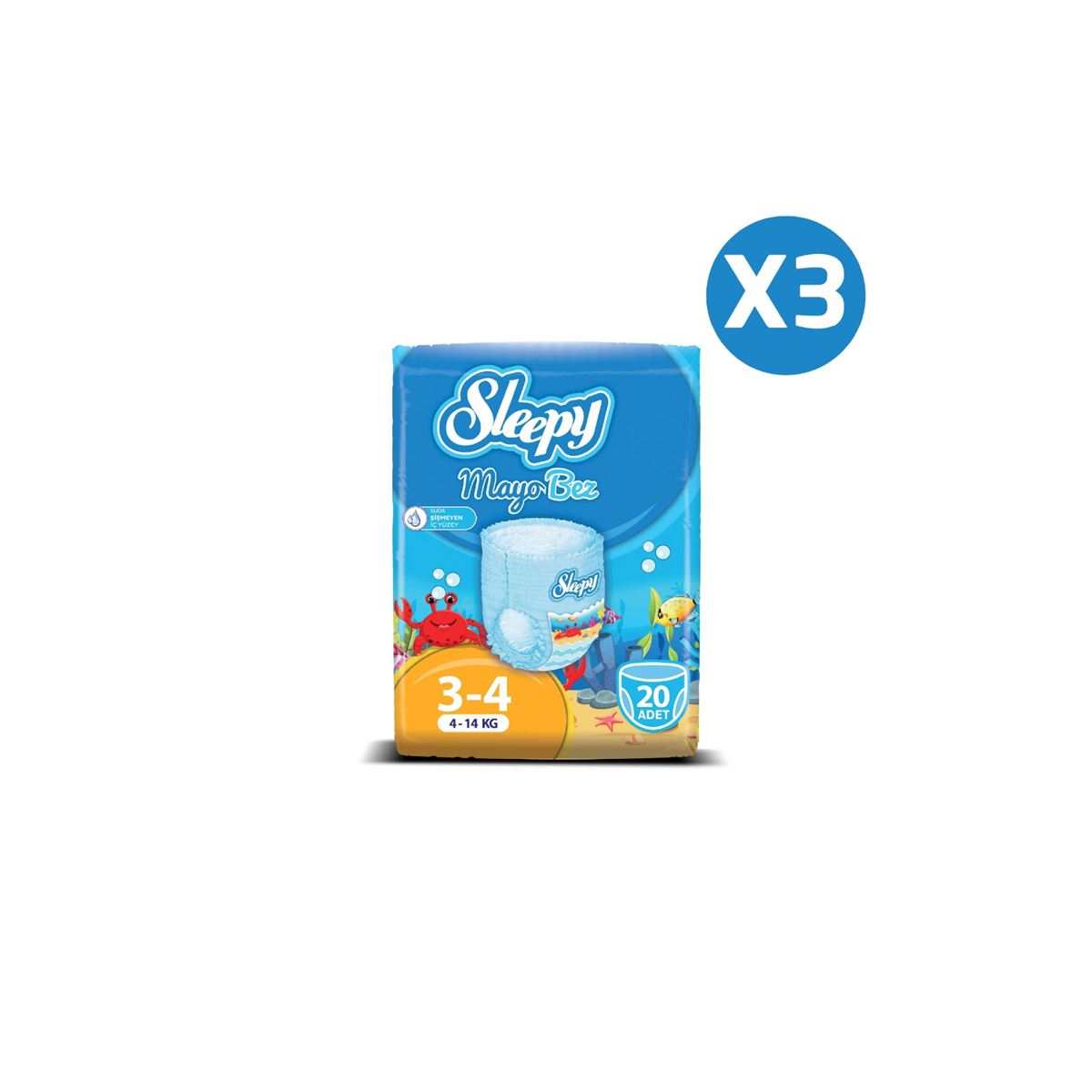 Sleepy Mayo KÜLOT Bez 4 Numara Maxi 3'LÜ PAKET 60 Adet