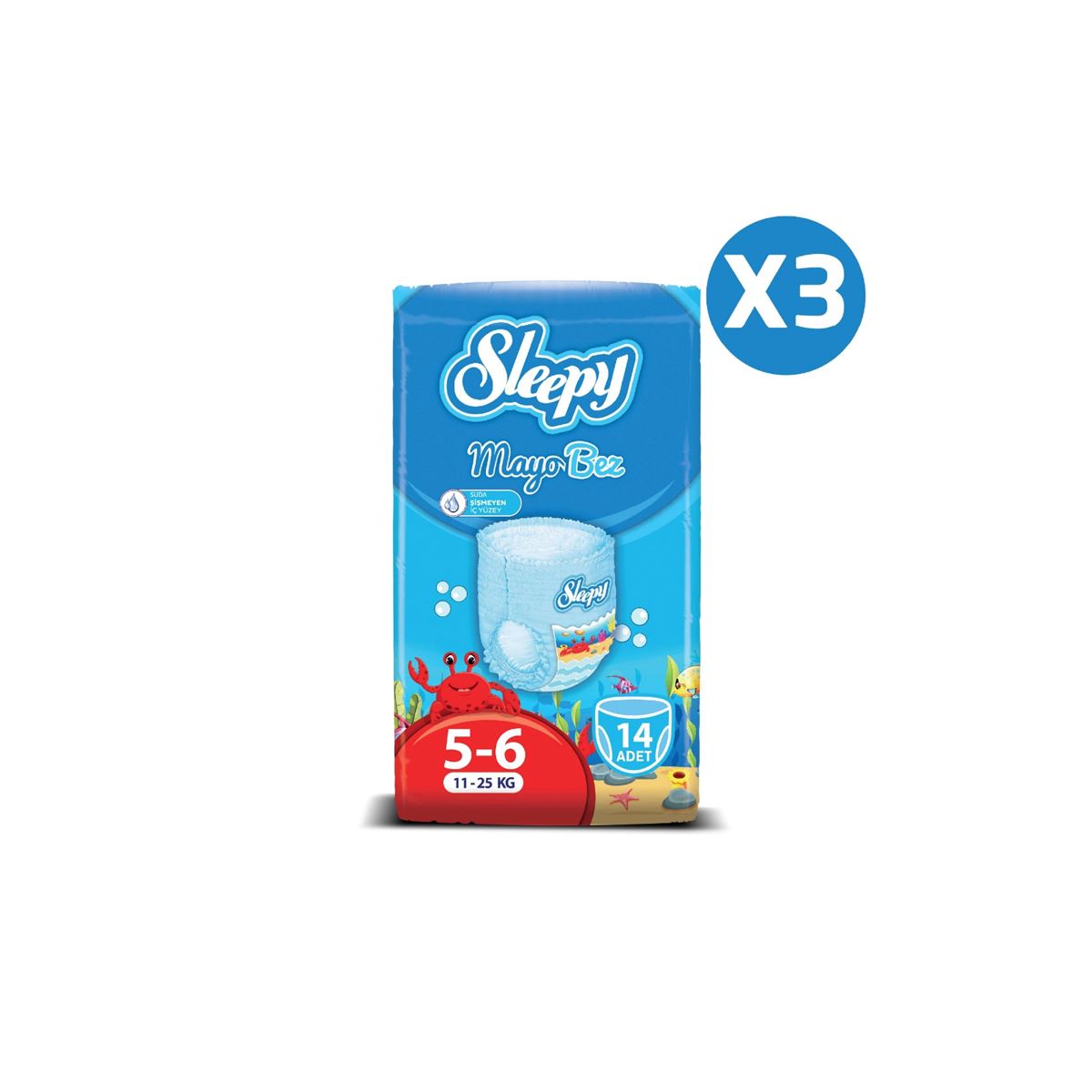 Sleepy Mayo KÜLOT Bez 6 Numara Xlarge 3'LÜ PAKET 42 Adet