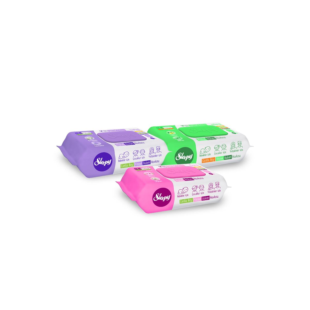 Sleepy Natural + Floral + Herbal Kişisel Bakım Havlusu Çanta Boy 3x25 (75 Yaprak)