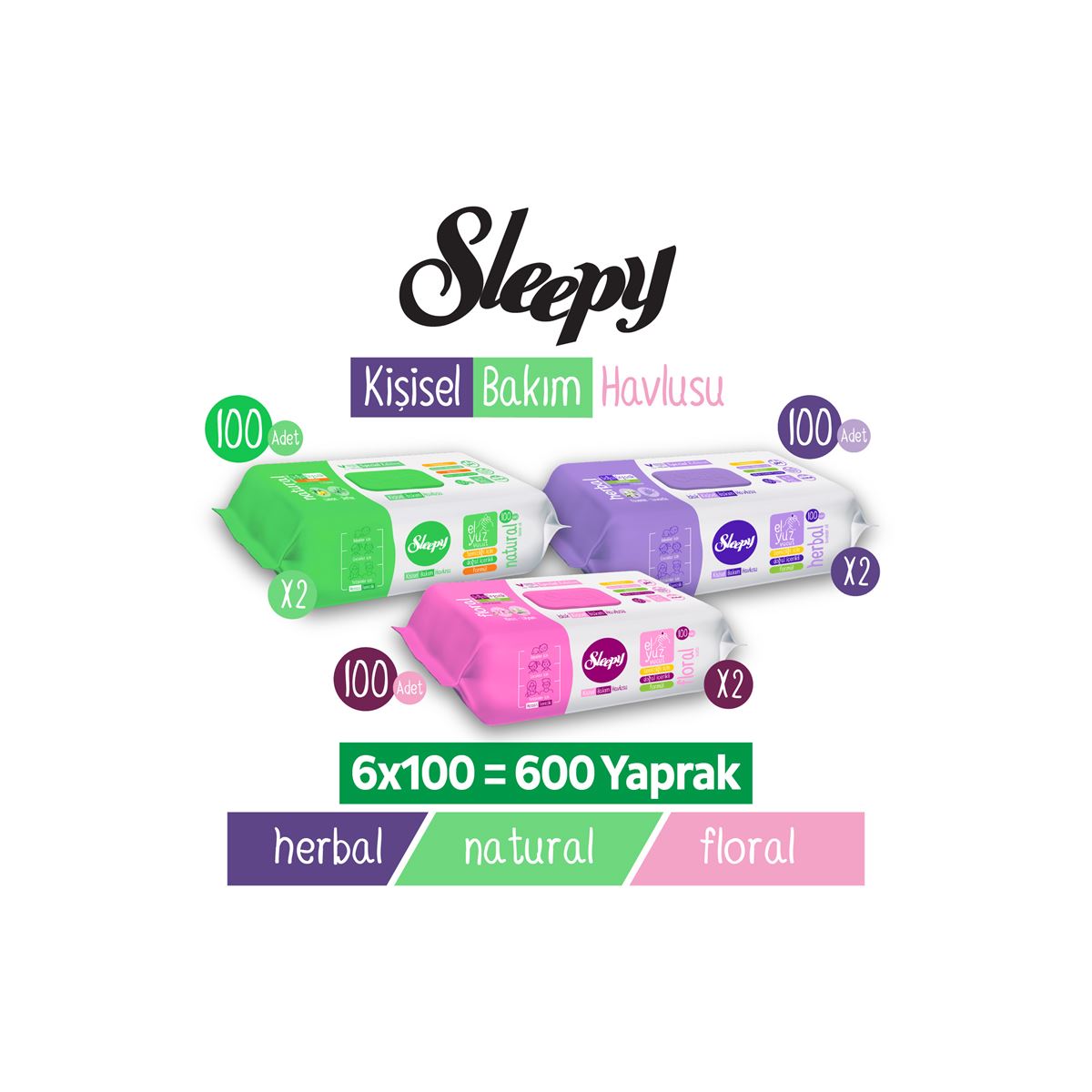 Sleepy Karma Kişisel Bakım Havlusu 6x100 (600 Yaprak)