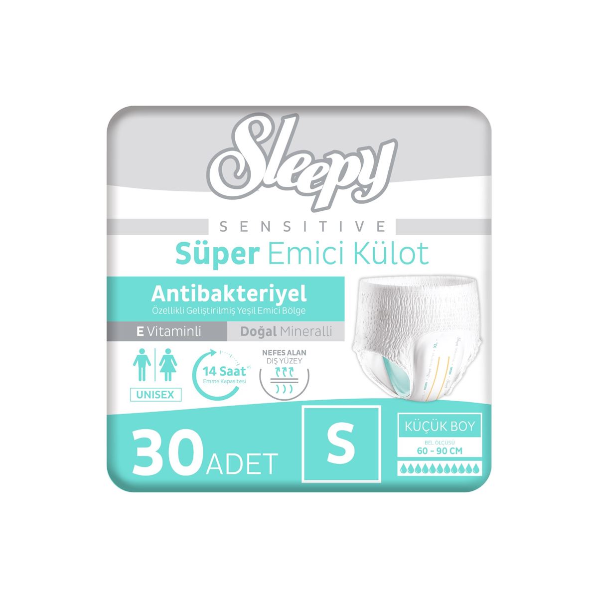 Sleepy Sensitive Antibakteriyel Emici Külot Small 30 Adet