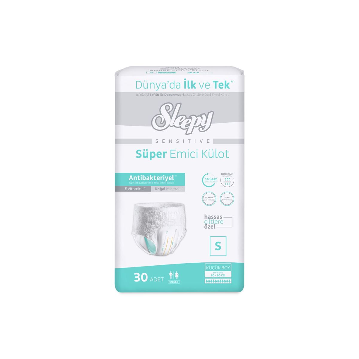 Sleepy Sensitive Antibakteriyel Emici Külot Small 30 Adet