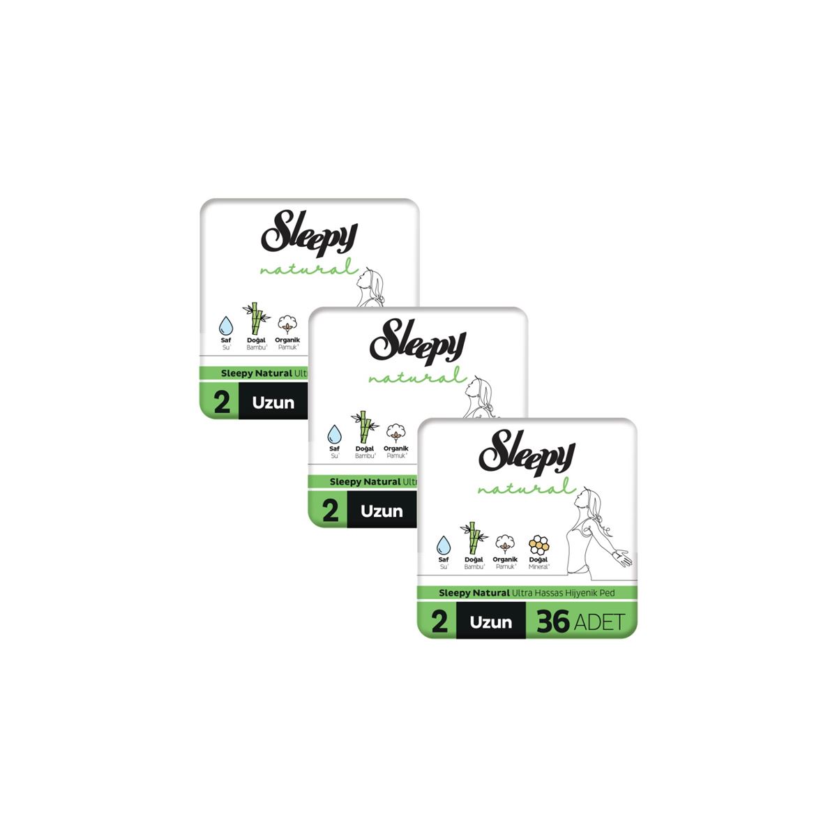 Sleepy Natural Ultra Hassas Hijyenik Ped Mega Fırsat Paketi Uzun 108 Adet