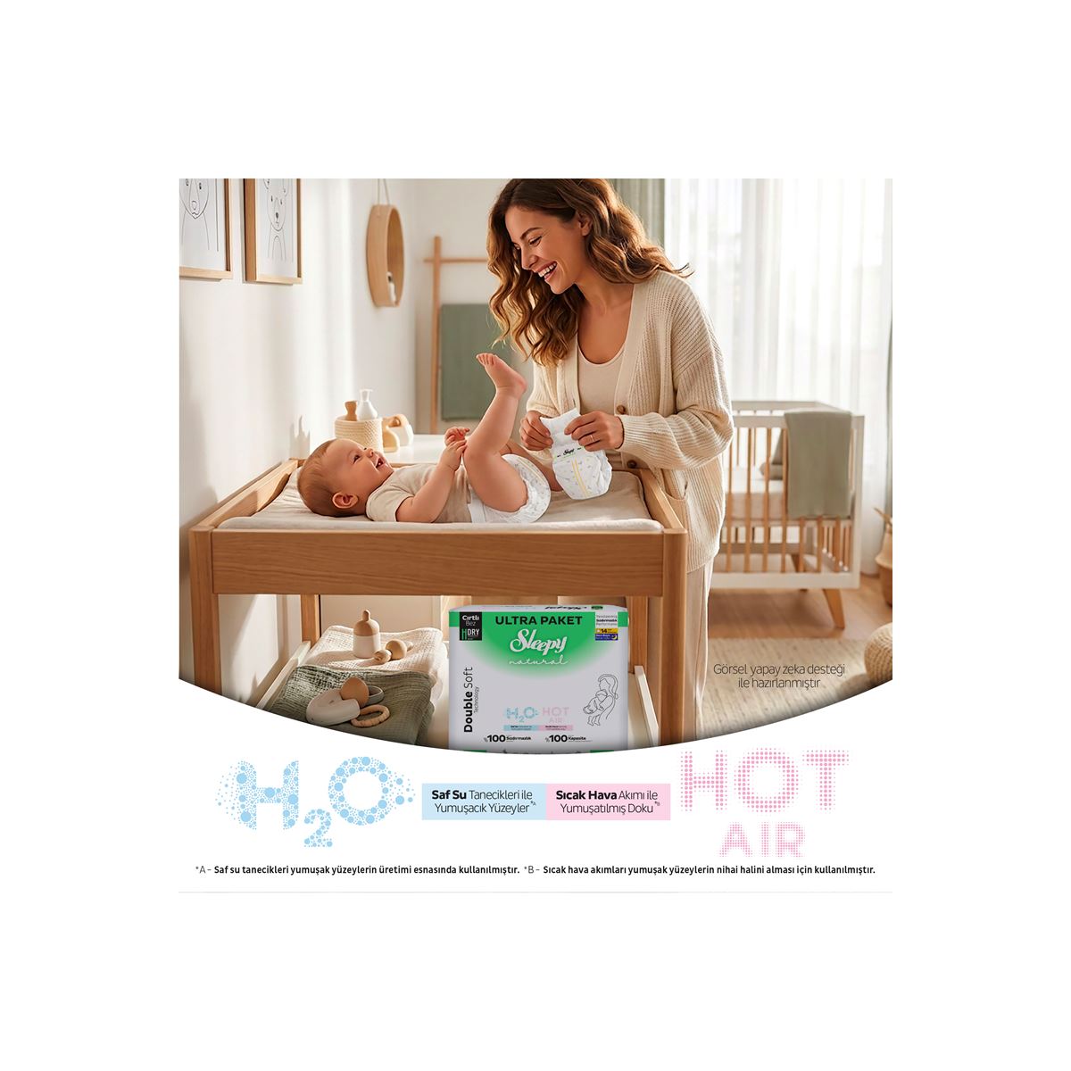 Sleepy Natural Double Soft Ultra Fırsat Paketi Bebek Bezi 3 Numara Midi 84 Adet