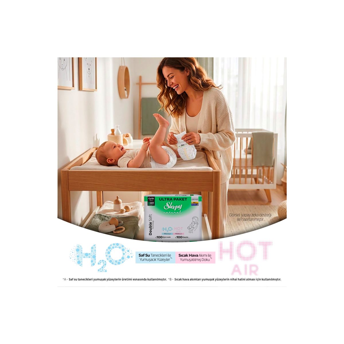 Sleepy Natural Double Soft Fırsat Paketi Bebek Bezi 1 Numara Newborn 300 Adet