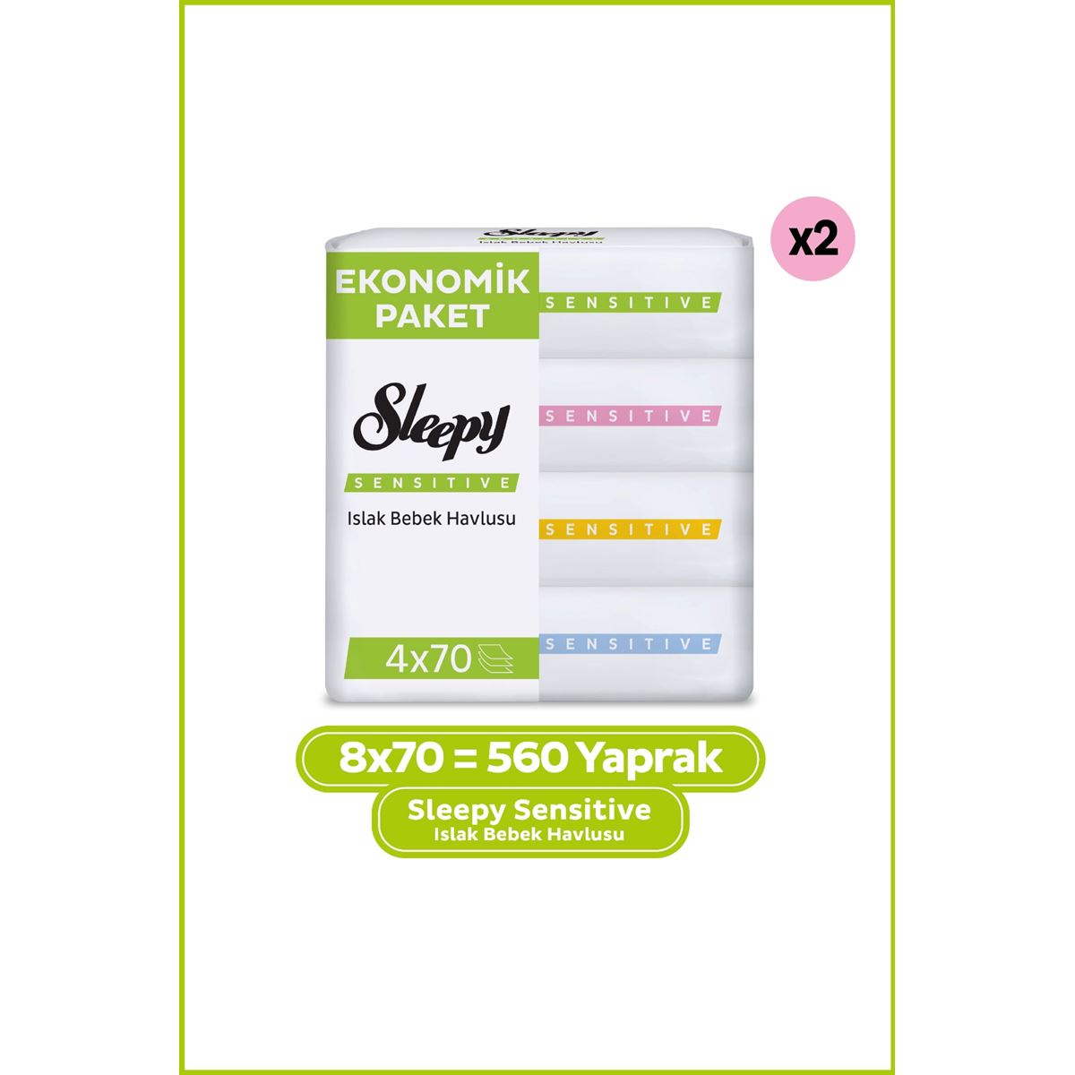 Sleepy Sensitive Islak Bebek Havlusu 8x70 (560 Yaprak)