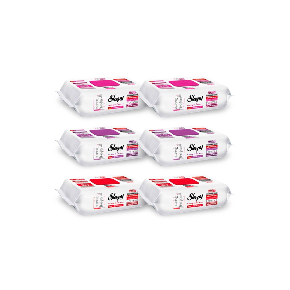 Sleepy Easy Clean Lilyum Buketi+Orkide Bahçesi+Kiraz Çiçeği Yüzey Temizlik Havlusu 6x100(600 Yaprak)