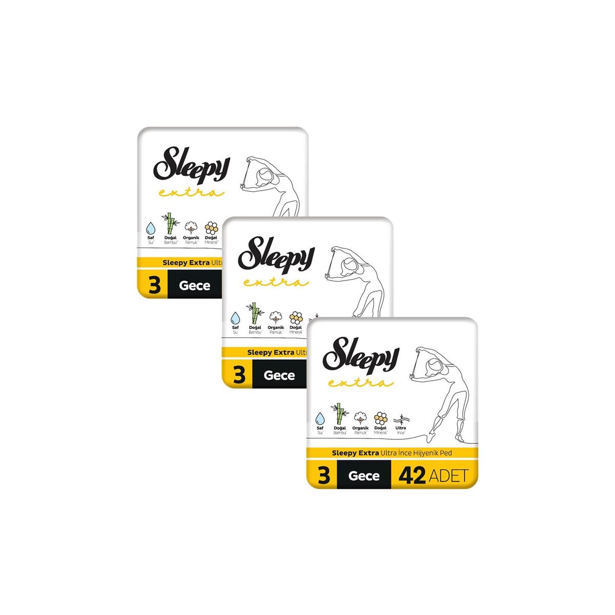 Sleepy Extra Ultra İnce Hijyenik Ped Mega Fırsat Paketi Gece 126 Adet