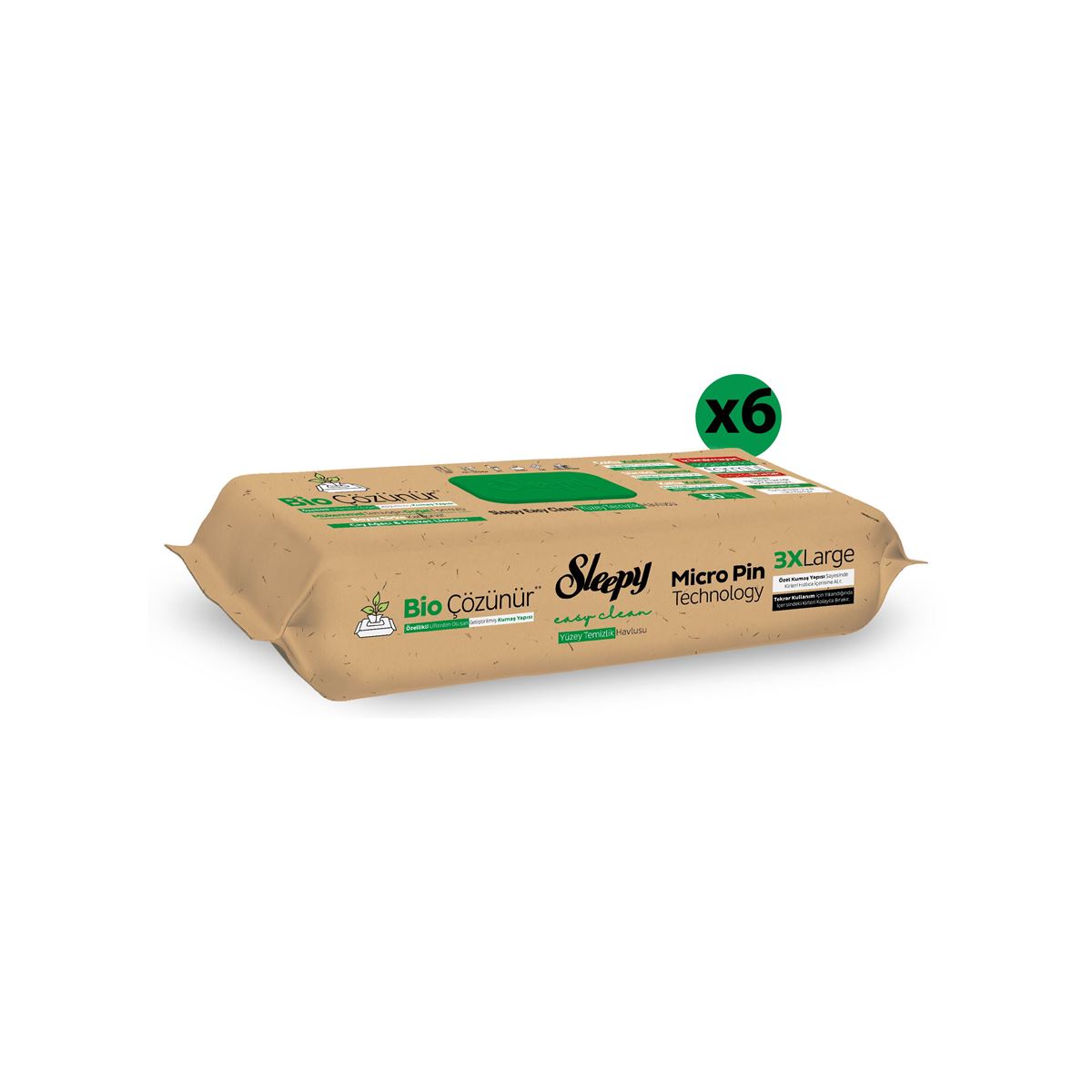 Sleepy Bio Çözünür Yüzey Temizlik Havlusu&Mendili Çay Ağacı&Misket Limonu 6x50 (300 Yaprak)
