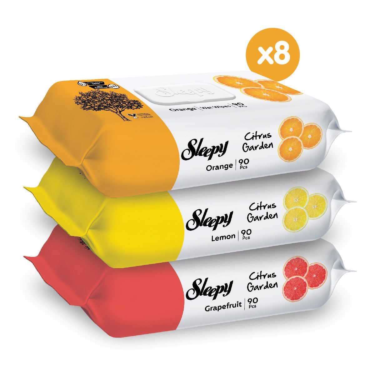 Sleepy Citrus Garden Islak Bebek Havlusu 24x90 (2160 Yaprak)