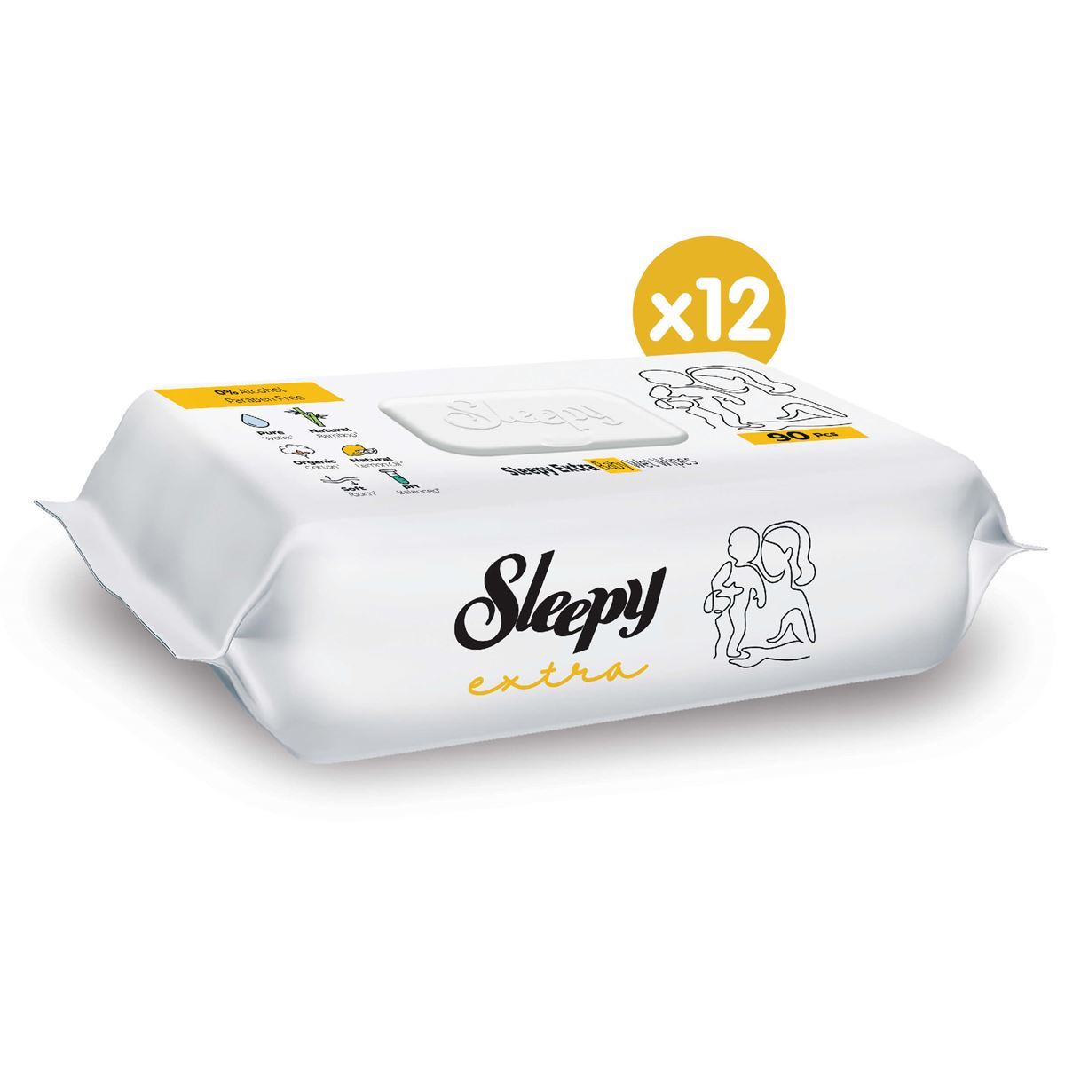 Sleepy Extra Islak Bebek Havlusu 12x90 (1080 Yaprak)