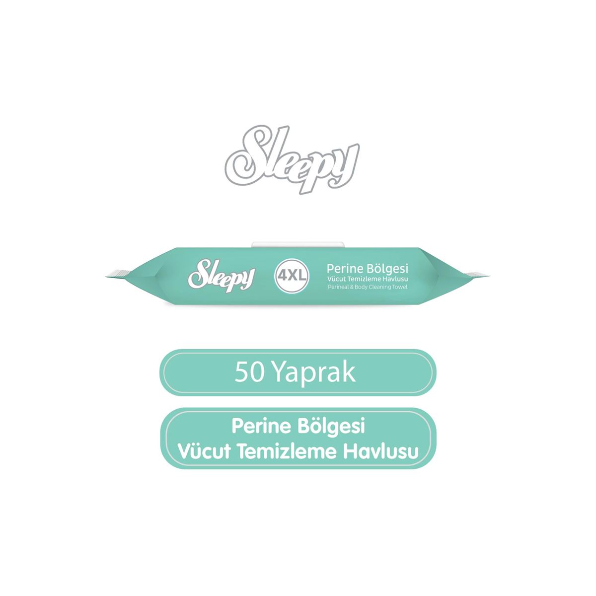 Sleepy Perine Bölgesi Vücut Temizleme Havlusu 50 Yaprak