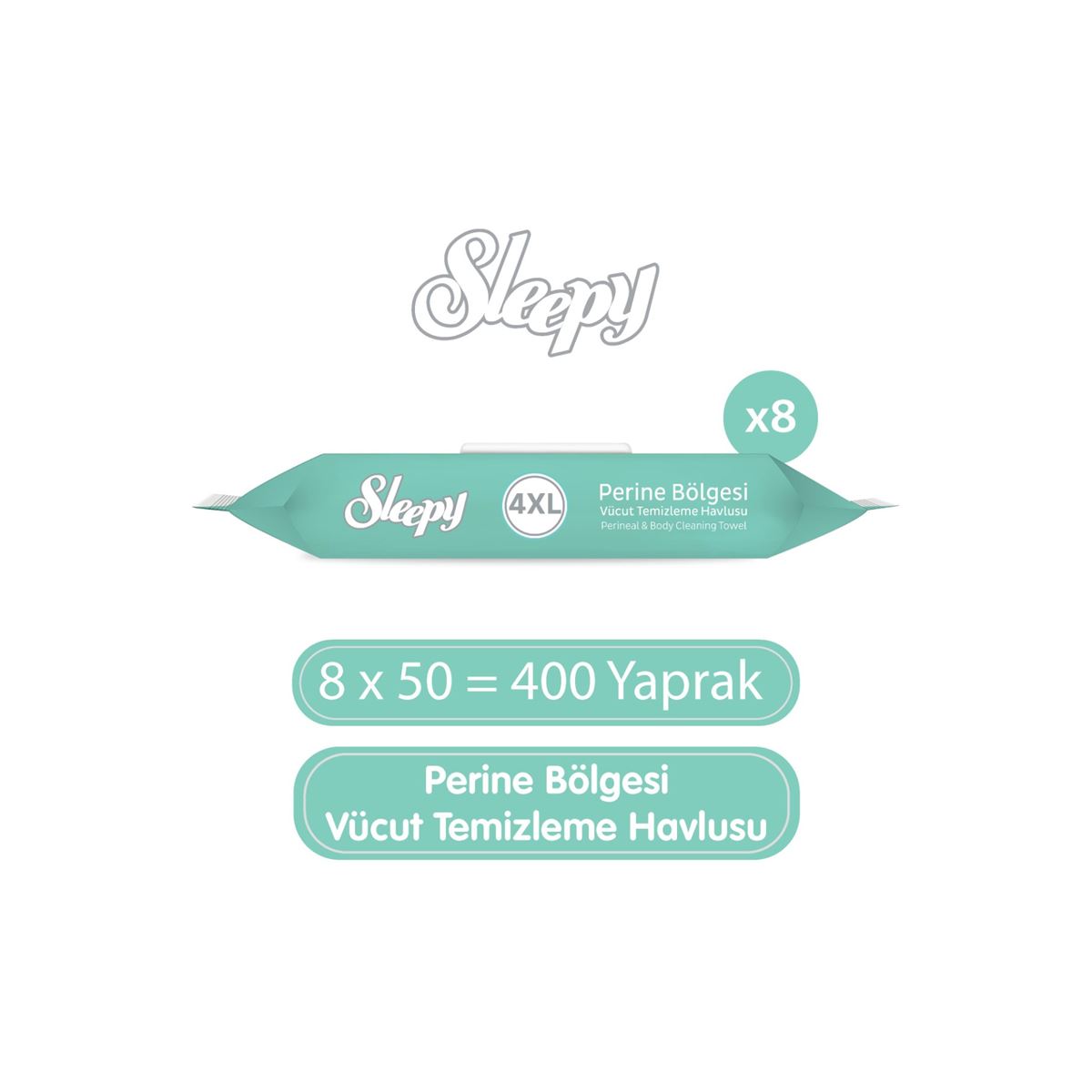 Sleepy Perine Bölgesi Vücut Temizleme Havlusu 8x50 (400 Yaprak)