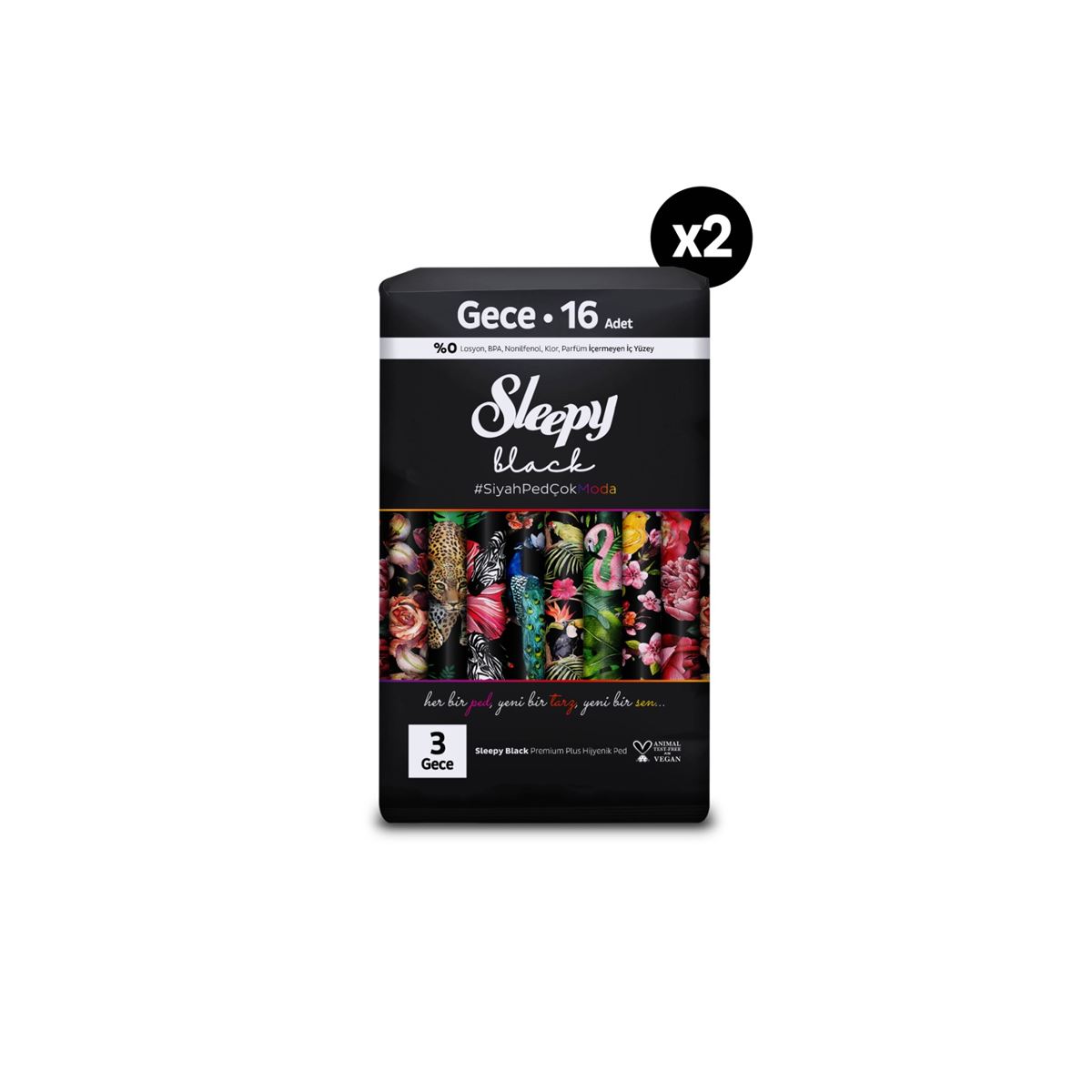 Sleepy Black Premium Plus Hijyenik Ped Gece 32 Adet