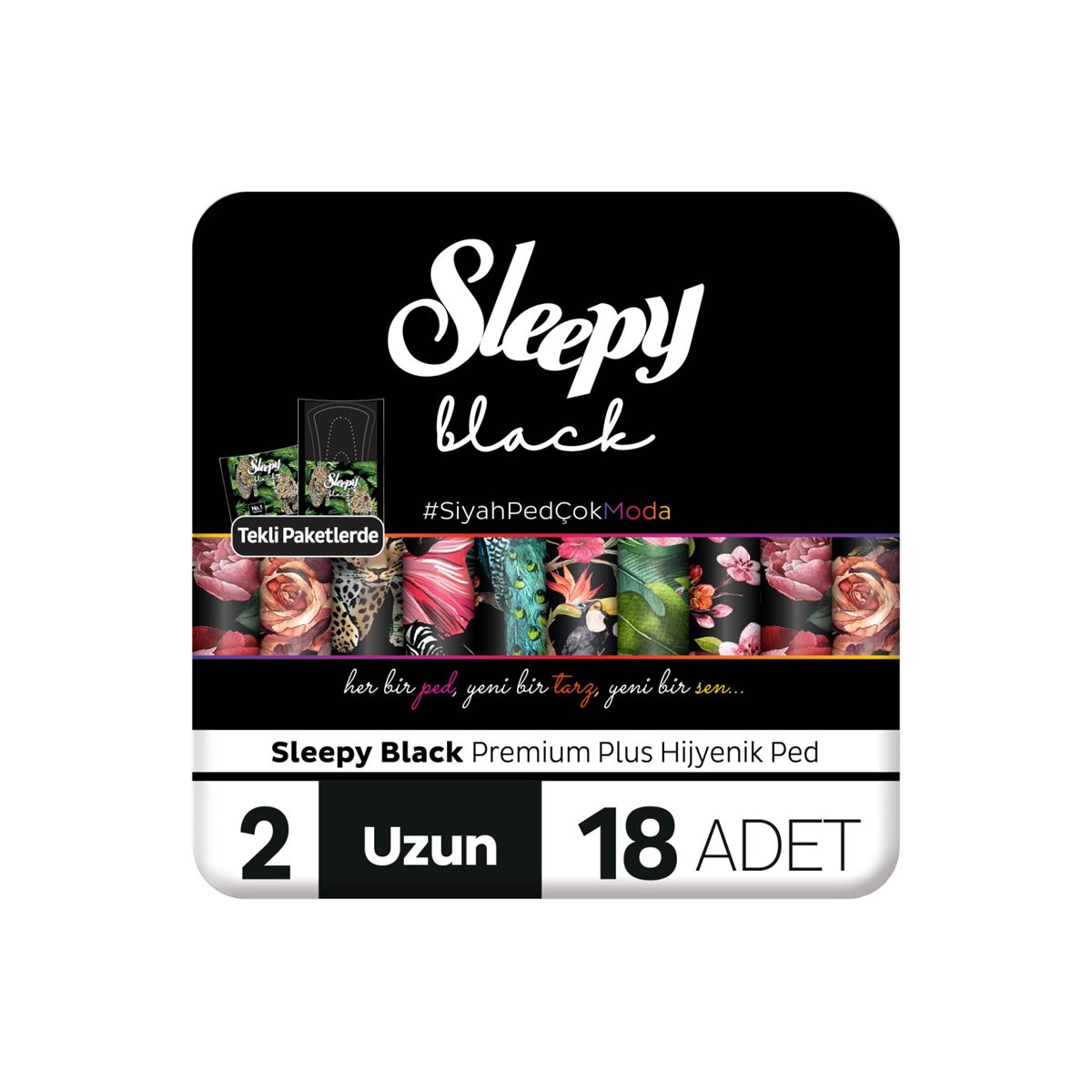 Sleepy Black Premium Plus Hijyenik Ped Uzun 18 Adet