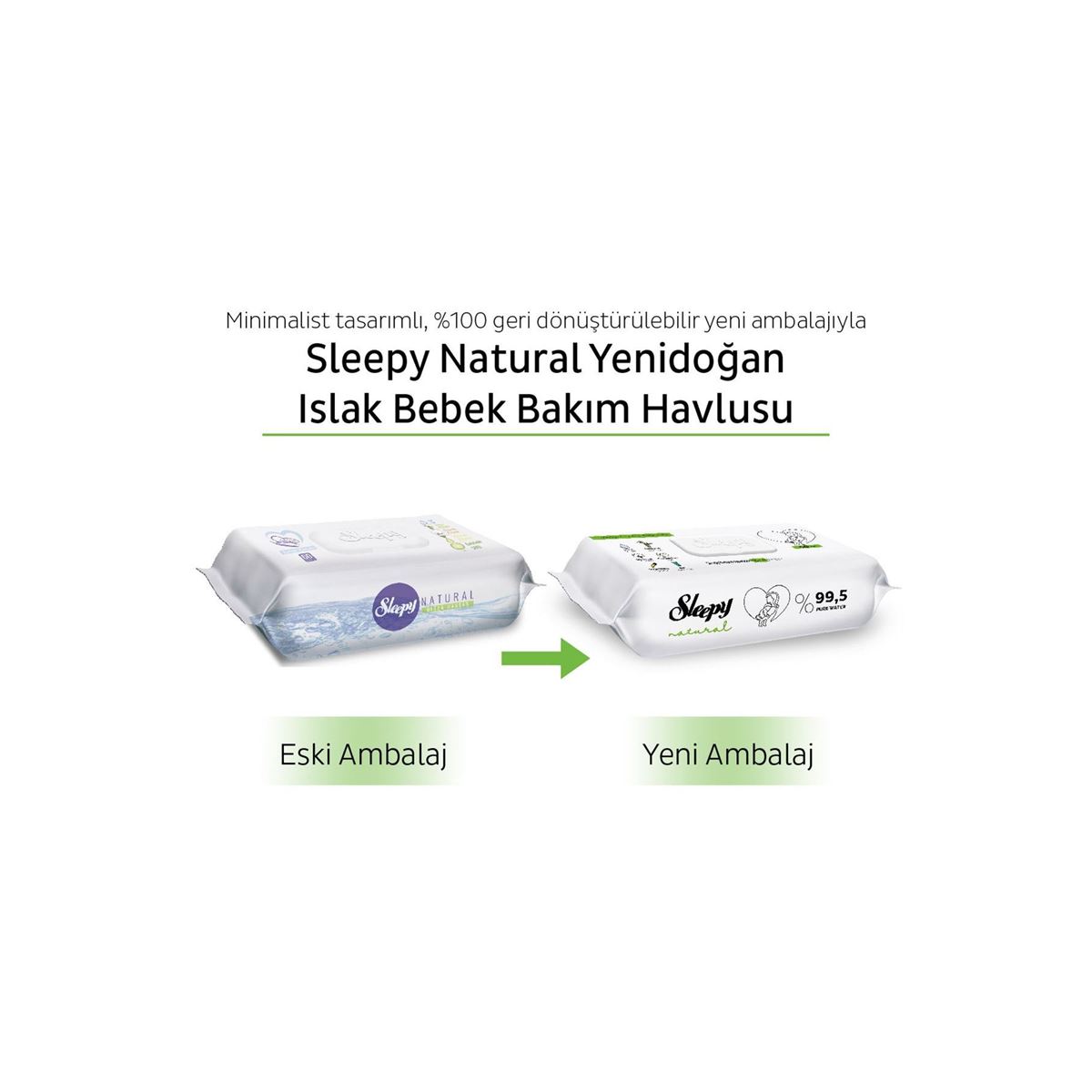 Sleepy Natural Yenidoğan Islak Bebek Bakım Havlusu 6x60 (360 Yaprak)