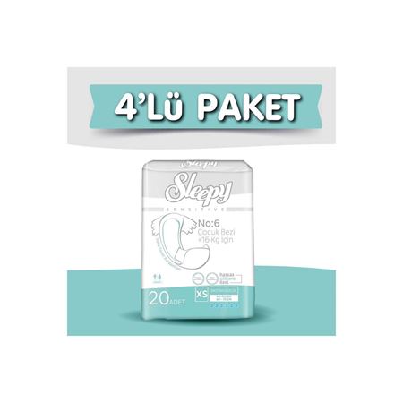 4'lü Sleepy X-Small Yetişkin Bezi 20 Adet