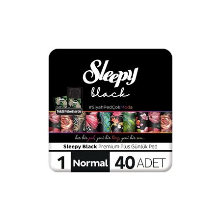 Sleepy Black Premium Plus Günlük Ped Normal 40 Adet Ped