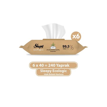 Sleepy Ecologic Yenidoğan Islak Bebek Bakım Havlusu 6x40 (240 Yaprak)