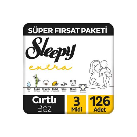Sleepy Extra Günlük Aktivite Süper Fırsat Paketi Bebek Bezi 3 Numara Midi 126 Adet