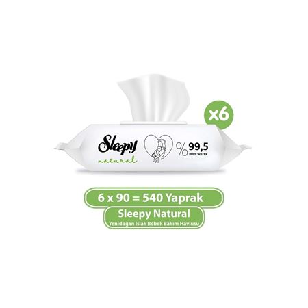 Sleepy Natural Yenidoğan Islak Bebek Bakım Havlusu 6x90 (540 Yaprak)