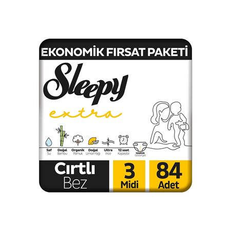 Sleepy Extra Günlük Aktivite Ekonomik Fırsat Paketi Bebek Bezi 3 Numara Midi 84 Adet