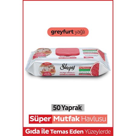 Sleepy Easy Clean Süper Yüzey Temizlik Mutfak Havlusu&Mendili Greyfurt Yağlı 50 Yaprak
