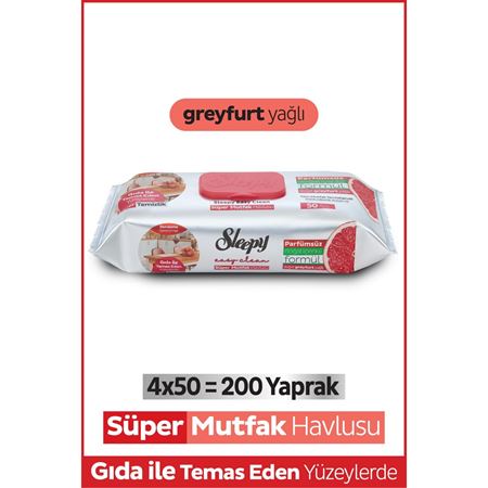 Easy Clean Süper Yüzey Temizlik Mutfak Havlusu&Mendili Greyfurt Yağlı 4X50 (200 Yaprak)