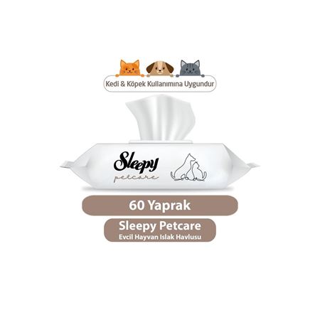 Sleepy Petcare Evcil Hayvan Islak Havlusu 60 Yaprak