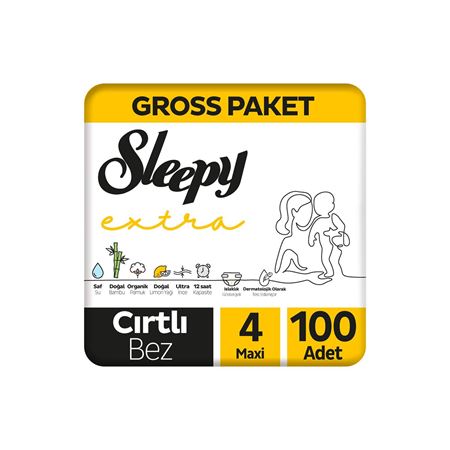 Sleepy Extra Günlük Aktivite Gross Paket Bebek Bezi 4 Numara Maxi 100 Adet