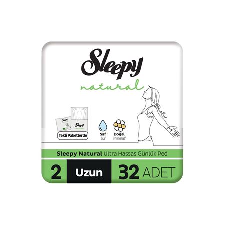 Sleepy Natural Ultra Hassas Günlük Ped Uzun 32 Adet Ped