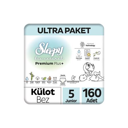 Sleepy Bio Natural Premium Plus Ultra Paket Külot Bez 5 Numara Junior 160 Adet