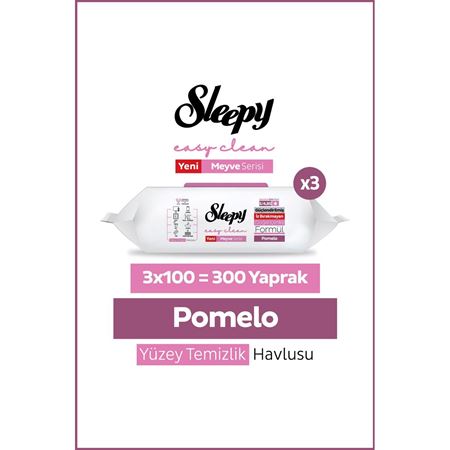Sleepy Meyve Serisi Yüzey Temizlik Havlusu Mendili Pomelo 3x100 (300 Yaprak)