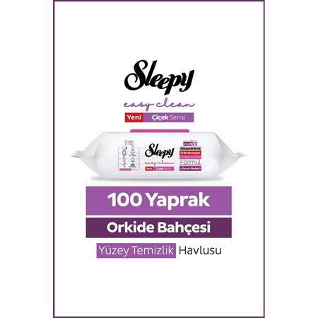 Sleepy Easy Clean Orkide Bahçesi Yüzey Temizlik Havlusu Mendili 100 Yaprak