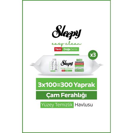 Sleepy Pine Yüzey Temizlik Havlusu Mendili Çam Ferahlığı 3x100 (300 Yaprak)