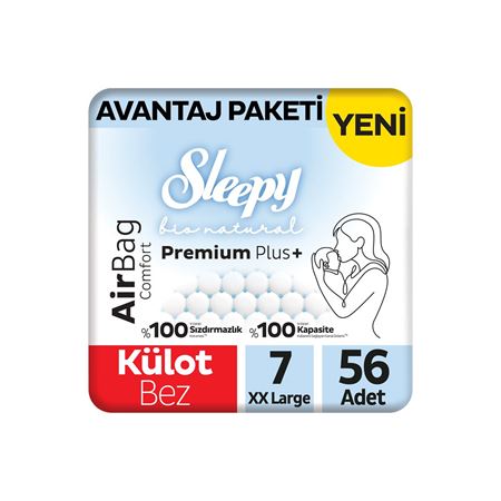 Sleepy Bio Natural Premium Plus Airbag Comfort Avantaj Paketi Külot Bez 7 Numara Xxlarge 56 Adet