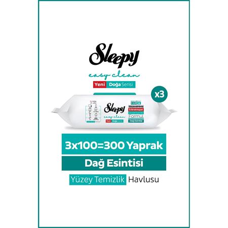 Sleepy Mountain Yüzey Temizlik Havlusu Mendili Dağ Esintisi 3x100 (300 Yaprak)