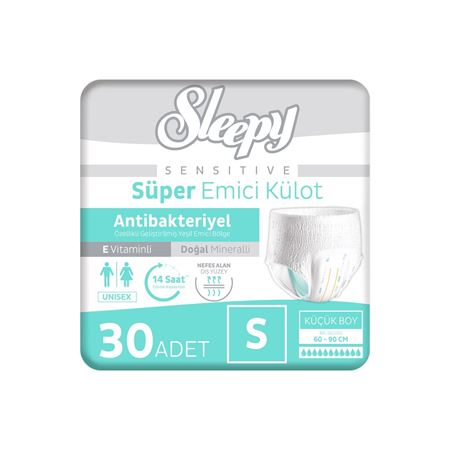 Sleepy Sensitive Antibakteriyel Emici Külot Small 30 Adet