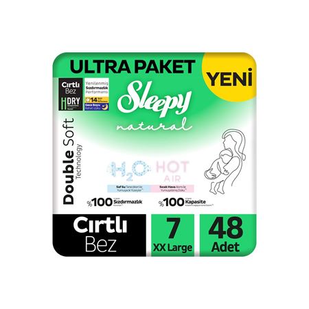 Sleepy Natural Double Soft Ultra Paket Bebek Bezi 7 Numara Xxlarge 48 Adet