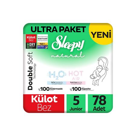 Sleepy Natural Double Soft Ultra Paket Külot Bez 5 Numara Junior 78 Adet