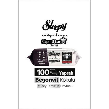 Sleepy Easy Clean SüperStar Yüzey Temizlik Havlusu Mendili Begonvil 100 Yaprak